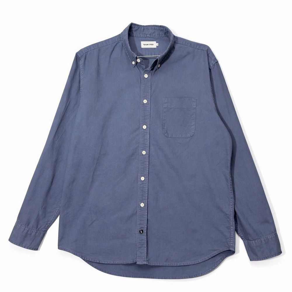 Taylor Stitch The Jack Shirts Mens 42 Smoked Blue Oxford Organic Cotton